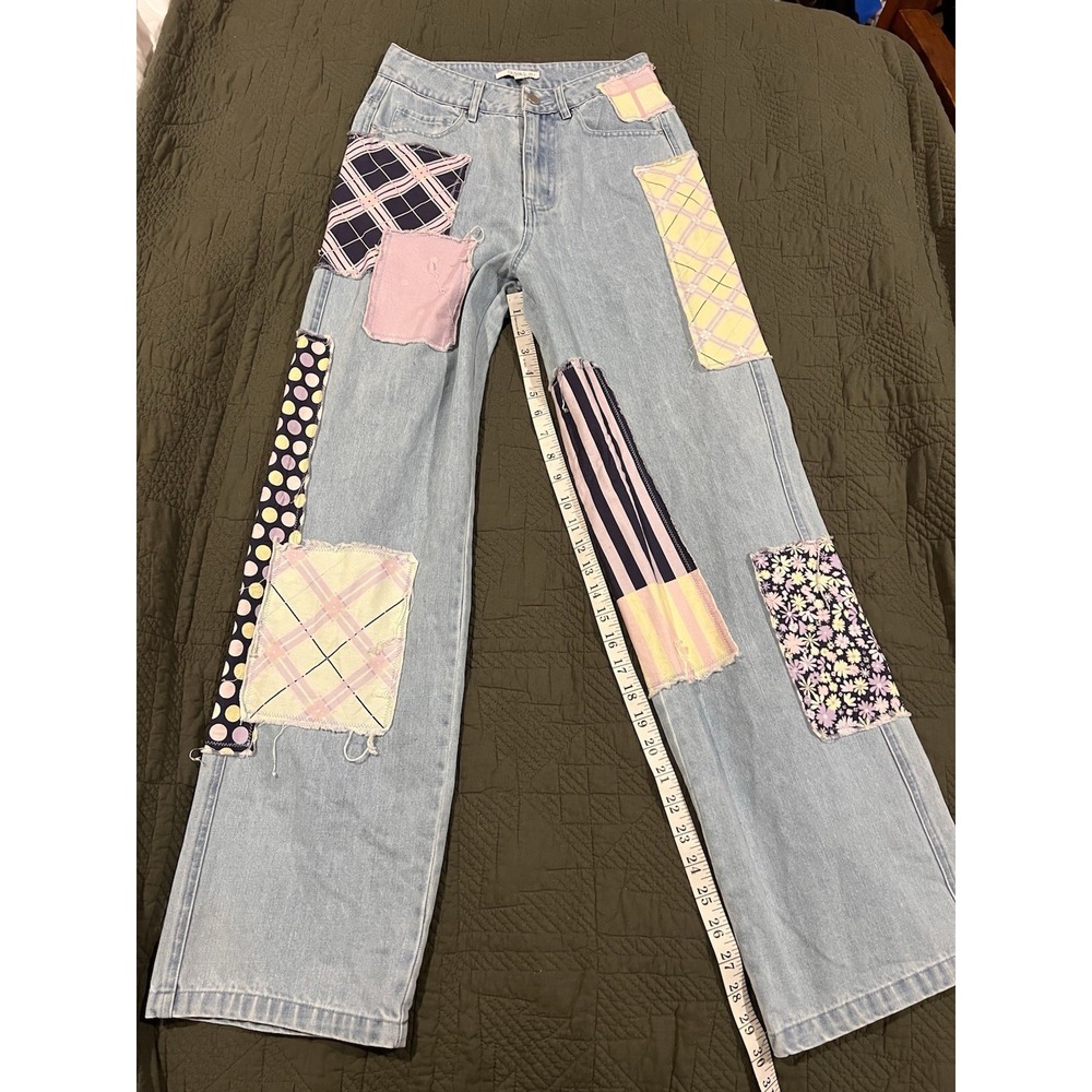 Olivia Rubin Women's Blue Jeans With Patch Work Size 0
